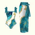 thumbnail image 2 of IROINNID Women's One-piece Swimwear Retro Print Tight Fitting Stylish Swimsuit Chiffon Overskirt Bathing Suit, 2 of 8