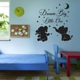 thumbnail image 3 of Children Dream Big Little One Loving Quote Wall Decal Decoration Cute Little Elephants Silhouette Beautiful Moon and Stars Lasts Years and Easily Removable - Size: 30 In(W) x 30 In(H), 3 of 5