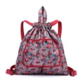thumbnail image 1 of Basketball Yoga Bag Drawstring Folding Backpack Nylon for Travel (Small Flowers), 1 of 9