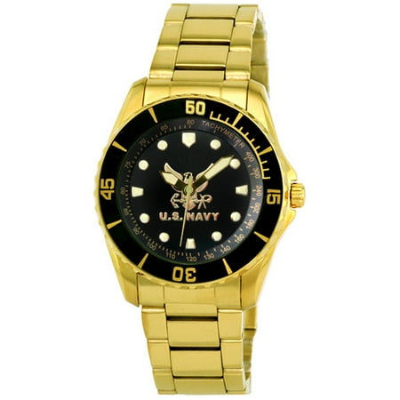 US Navy Gold Tone Bracelet Watch