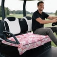 thumbnail image 5 of XYZCANDO Pink Tropical Floral Golf Cart Seat Cover - 4 Storage Pockets Non-Slip Washable Towel Cover for 2-Seat Golf Carts, 5 of 9