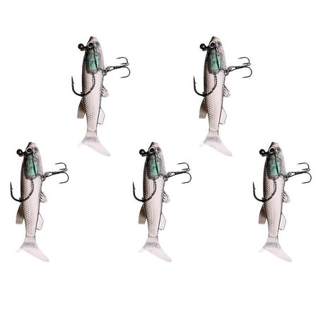 5pcs Minnow Fishing Lures Bass Bait Crankbait Hooks Tackle Baits 8cm Color A