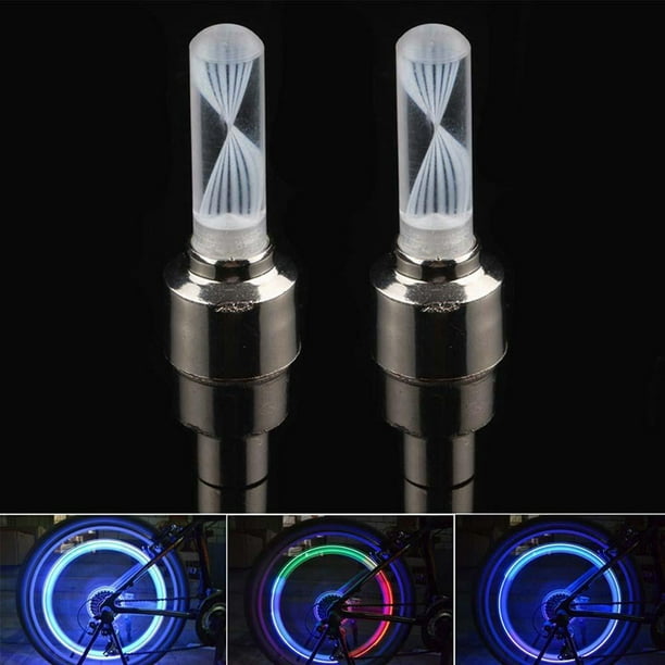 2PCS LED Flash Tyre Wheel Valve Cap Light Car Bike Bicycle Motorcycle