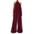 thumbnail image 2 of Coduop Women's Casual Loose Plus Size Halter Jumpsuits Solid Color Backless Wide Leg Pants, 2 of 6
