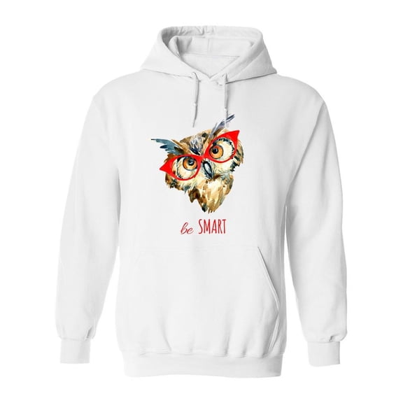 Hipster Owl In Glasses Hoodie Men -Image by Shutterstock, Male 3X-Large
