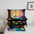 thumbnail image 5 of Homewish Boho Sun Moon Twin Comforter Sets,Pink Purple Teal Gradient Galaxy Bedding Set,Black Reversible,2 Pieces,1 Comforter and 1 Pillowcase, 5 of 7