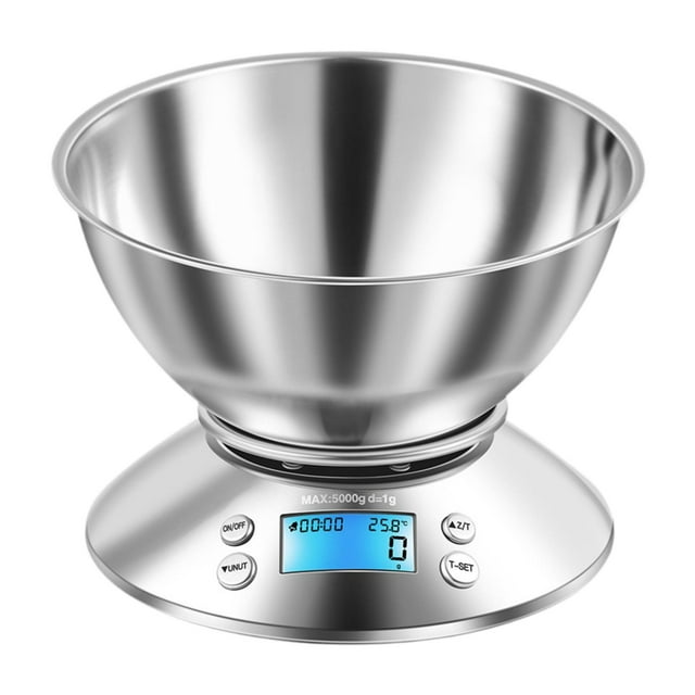 Báscula de cocina digital con recipiente, báscula de café de alta precisión de 5 kg/1 G, báscula portátil con pantalla , báscula multifunción para