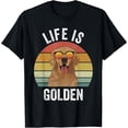 thumbnail image 2 of 100% Cotton Unisex Retro Golden Retriever Funny Dog T-Shirt Small, 2 of 5