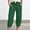 Green, variant on Women's Palazzo Pants High Waist Pocket Loose Harem Wide Leg Linen Trousers Pants for Women Green S