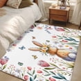 thumbnail image 4 of 3'x5' Area Rugs, Easter Indoor Outdoor Area Rug for Living Room Bedroom, Spring Flowers Wreath Rabbit Budding Florals Washable Bathroom Rugs Kitchen Floor Carpet Mats Home Decor Aesthetic, 4 of 8