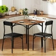 thumbnail image 4 of Costway 3 PCS Dining Table Set with Upholstered Seats Padded Backrests Metal Legs, 4 of 10
