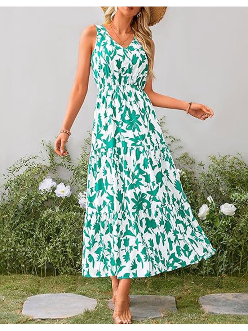 Summer Dresses for Women Plus Size Sleeveless Tropical Print Sun Dresses High Waist Maxi Dress Alsol Lamesa - Walmart.com Summer Dresses for Women Plus Size Sleeveless Tropical Print Sun Dresses High Waist Maxi Dress Alsol Lamesa - Walmart.com