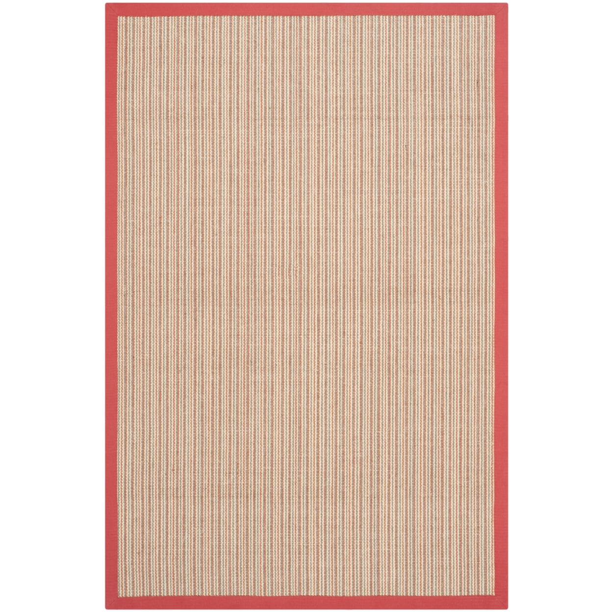 SAFAVIEH Natural Fiber Aspen Striped Sisal Runner Rug, Rust, 2' x 8'