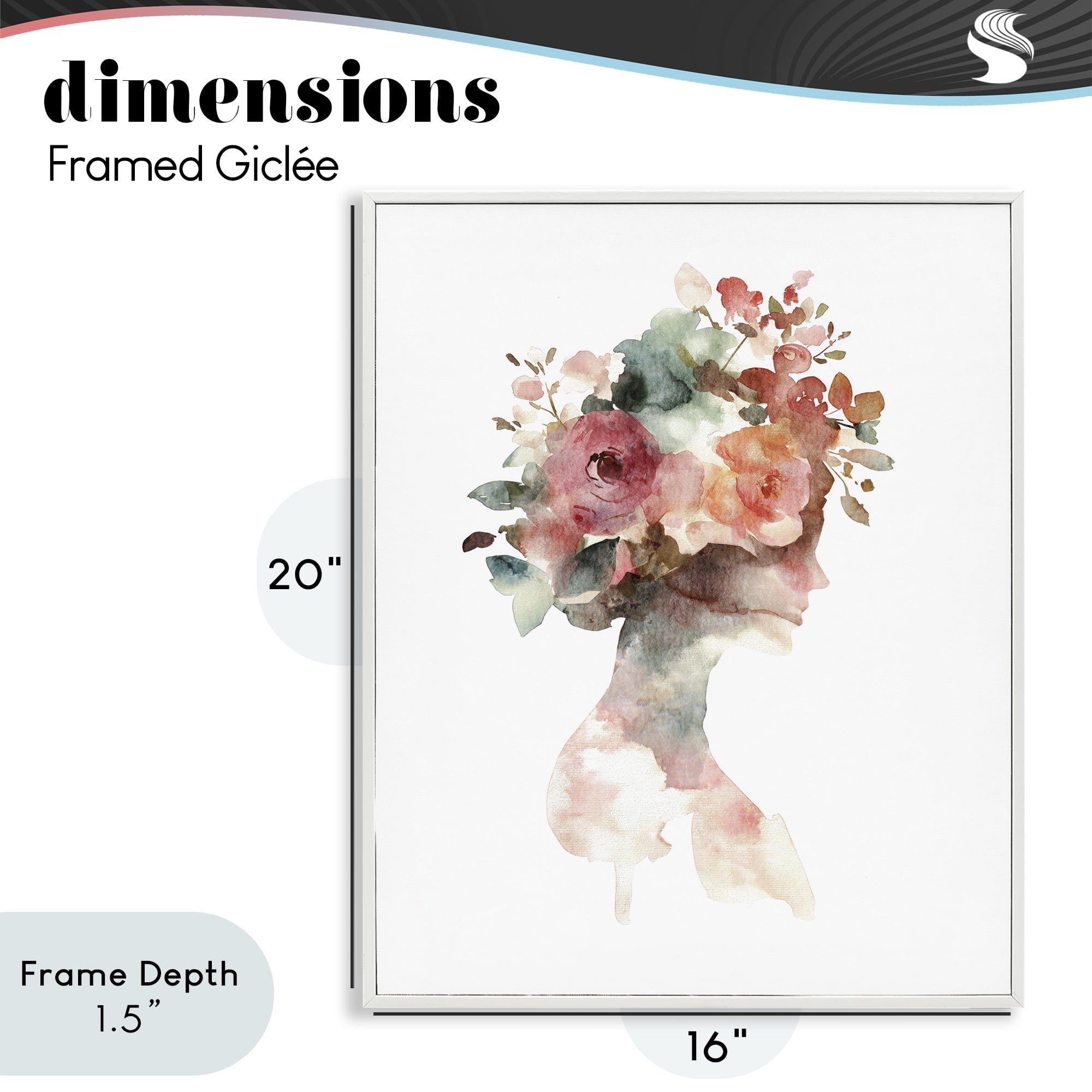 Stupell Industries Floral Dreamscape Silhouette White Framed Giclee Art, design by Svetlana Aleynikova