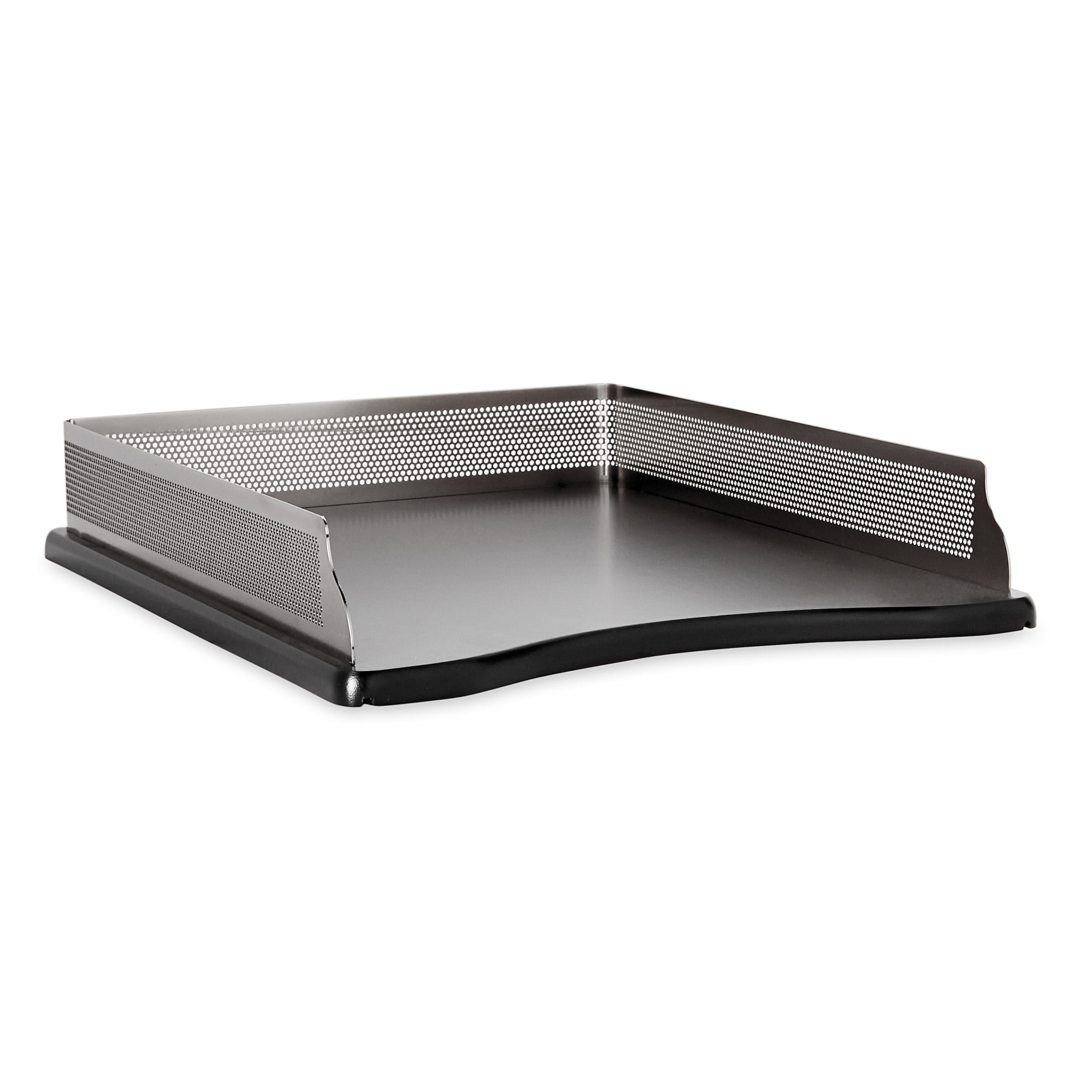 Rolodex Selfstacking Letter Tray, Mesh Metal & Wood, Black Walmart