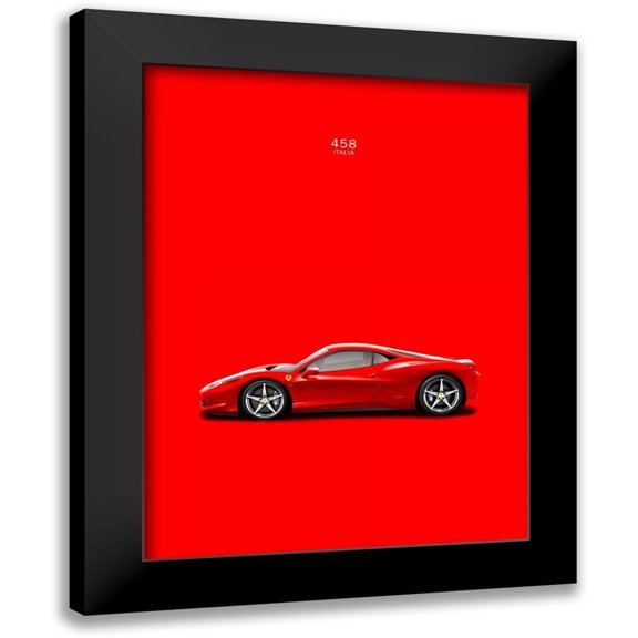 Rogan, Mark 12x14 Black Modern Framed Museum Art Print Titled - Ferrari 458 Italia Red