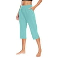 thumbnail image 3 of jiaxiM Capris Pants for Women Wide Leg Palazzo Pants for Women Drawstring Cozy Trousers Pants for Women Lounge Pants Women with Pockets Summer Beach Vacation Clothes, 3 of 7