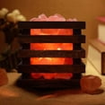thumbnail image 1 of Wooden Basket Himalayan Salt Lamp, Dimmable, Classic Design, Extra Bulb, By Apex Global, 1 of 4