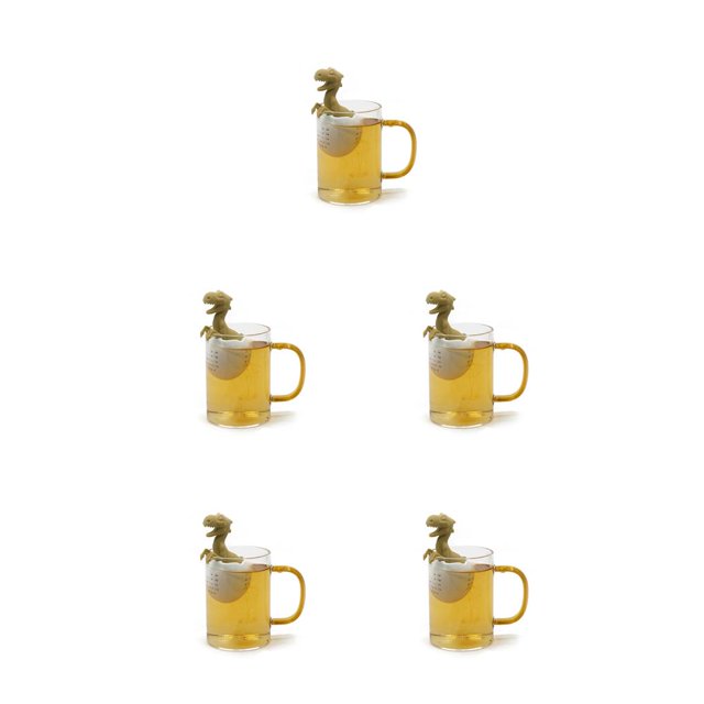 Toystoory Colador de silicona con forma de dinosaurio para infusor de té, coladores verdes amarillos Amarillo 5Conjunto