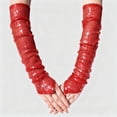thumbnail image 2 of Girls' Boys' Adults' Bridal Gloves Stretchy Red Fingerless Over Elbow Dancing Hallowmas Opera Long Gloves, 2 of 4