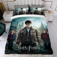 thumbnail image 4 of Harry Potter Conjunto de sábanas temático, trío de piezas, cómodo y amigable con la piel, diseño único, regalo de decoración para el hogar para familiares, amigos y fans, 90 cm * 190 cm, 4 of 6