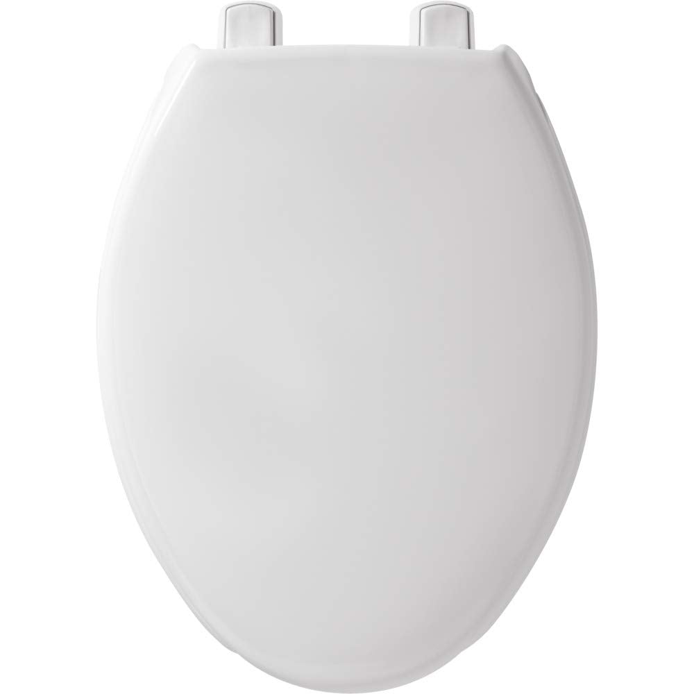 BEMIS 2L215OT 000 Medic-Aid 2" Lift Raised Open Front Toilet Seat with Cover, ELONGATED, Long Lasting Solid Plastic, White CA3