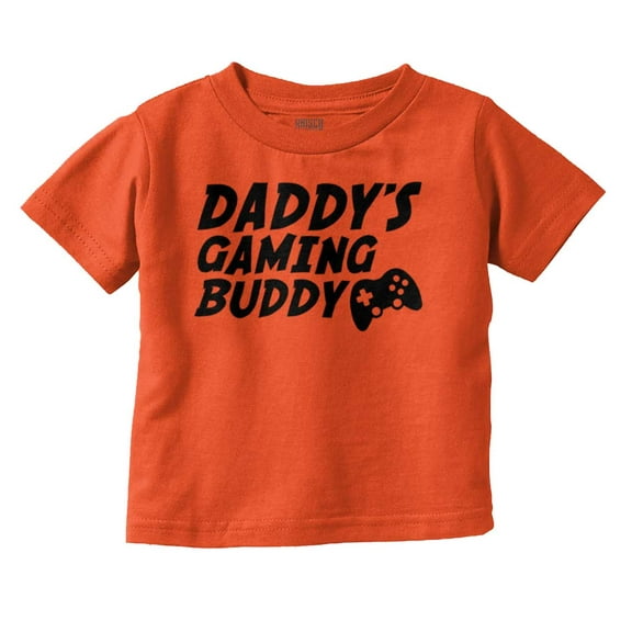 Cute Daddy's Gaming Buddy Gamer Dad Toddler Boy Girl T Shirt Infant Toddler Brisco Brands 12M