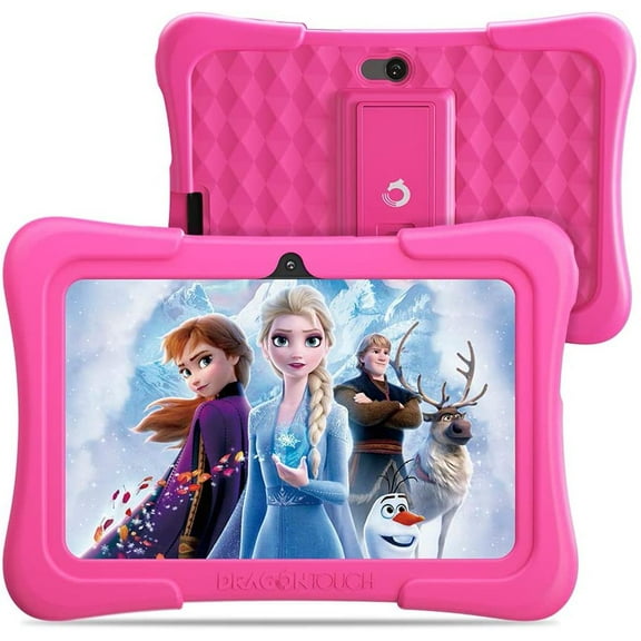7 inch Kids Tablets, 2GB RAM 16GB ROM, Android 9.0 Tablet, Kidoz Pre-Installed with Kid-Proof Case (Pink)