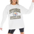 thumbnail image 3 of Women's Gameday Couture White Pittsburgh Steelers Mind Games Oversized Long Sleeve T-Shirt, 3 of 5