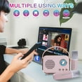 thumbnail image 6 of Retro Karaoke Machine,Mini Karaoke Machine with Wireless Microphones,Portable Small Karaoke Set Toys for Kids and Adults,Cool Tech Gifts for Birthday Home Party Ideas (Pink 1Mic), 6 of 8