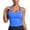 a-103Blue118, variant on Womens Halter U Neck Quick Dry Ribbed Side Panel Solid Slim Cropped Athletic Tank Tops Gym Running Workout Breathable Sleeveless Shirts For Ladies Versatile Top XS
