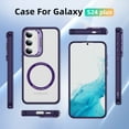 thumbnail image 6 of Clear Case for Samsung Galaxy S24, Upgraded Magnetic Invisible Lens Stand Cover [Military Drop Protection] [Compatible with MagSafe] Transparent Slim Shockproof Case for Galaxy S24, Darkpurple, 6 of 8
