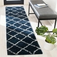 thumbnail image 2 of SAFAVIEH August Clyde Diamond Shag Runner Rug, Navy/Ivory, 2'2" x 9', 2 of 8