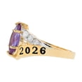 thumbnail image 3 of JackAni 10k Gold Simulated Alexandrite June Birthstone 2026 Class Graduation Ring - Size 8.75, 3 of 5