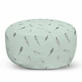 thumbnail image 1 of Minimalist Pouf Cover with Zipper, Abstract Feather Sketch Hand Drawn on Simplistic Background, Soft Decorative Fabric Unstuffed Case, 30" W X 17.3" L, Mint Green Pale Grey, by Ambesonne, 1 of 5
