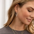 thumbnail image 5 of APSVO 2 Pairs 18K White Gold Plated Hoop Earrings for Women S925 Sterling Silver Post Hypoallergenic Earrings Set Birthday Graduation Jewelry Gifts Mom Girlfriend Adult Wife Ideas 40/50MM, 5 of 8