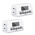 thumbnail image 1 of BN-LINK Digital Timer Outlet Indoor,24 Hour Light Timer Easy Programmable,Mini 2 Prong Plug in Timers for Electrical Outlets,Lamps,Fans,2 On/Off Programs,2 Pack,15A/1875W, 1 of 6