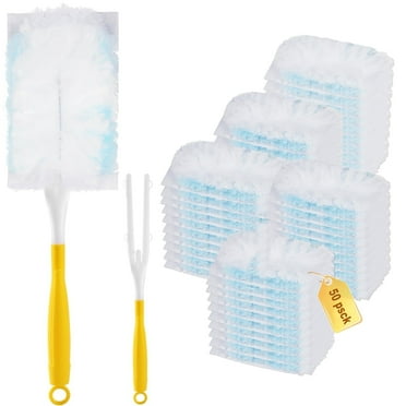 50 Count Duster Refills Compatible with Swiffer Dusters, Multi-Surface Heavy Duty Duster Refills Only with 1 Handle, Microfiber Dusters for Cleaning