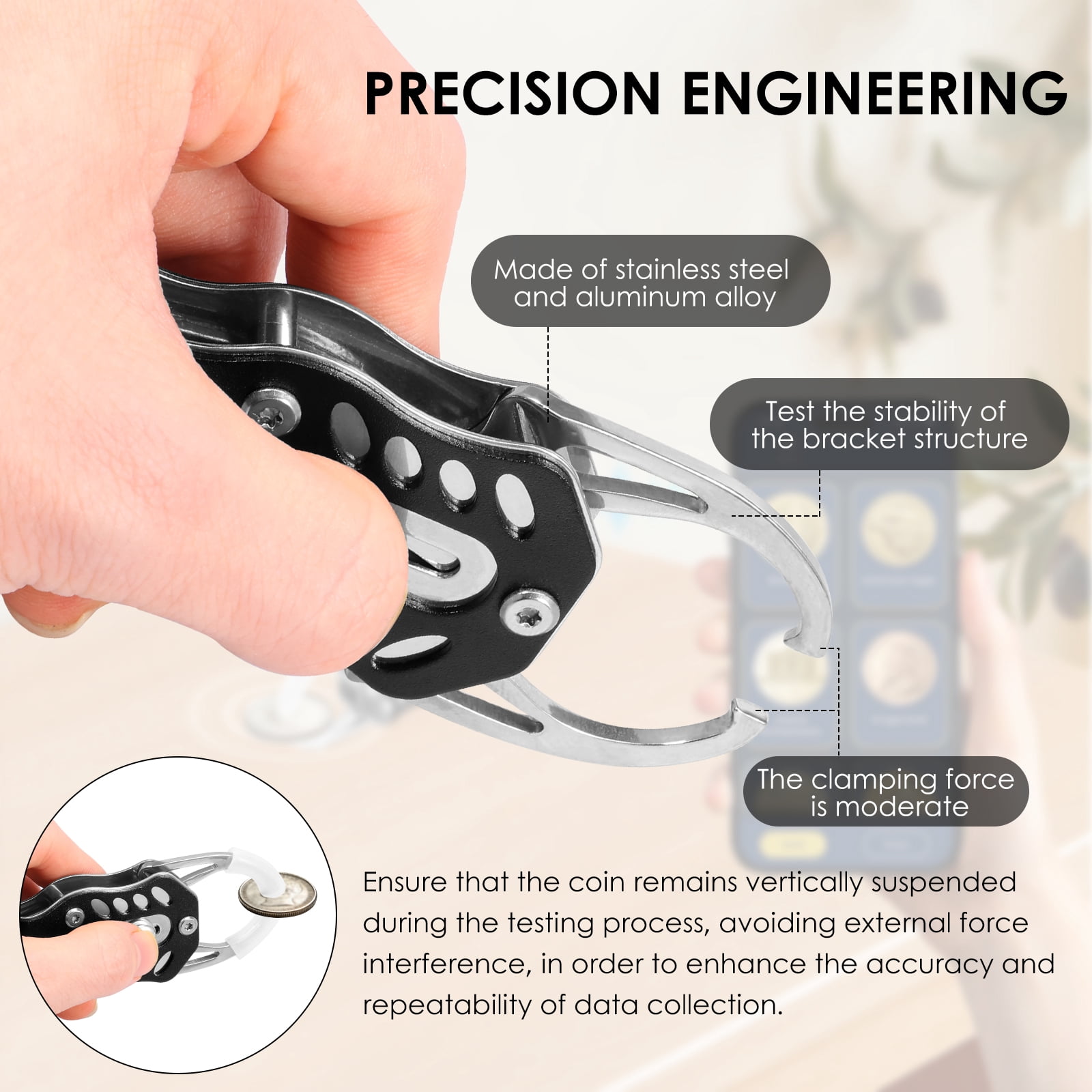 Pocket Coin Tester Kit Portable Gold and Silver Coin Ping Testing Integrate Acoustic Magnetic and Dimensional Detection