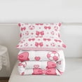 thumbnail image 5 of Erosebridal Pink Coquette Bow Kids Twin Comforter Sets,Football Sport Ball Games Bedding Set For Soccer Girls,Pink Reversible,2pcs, 5 of 7