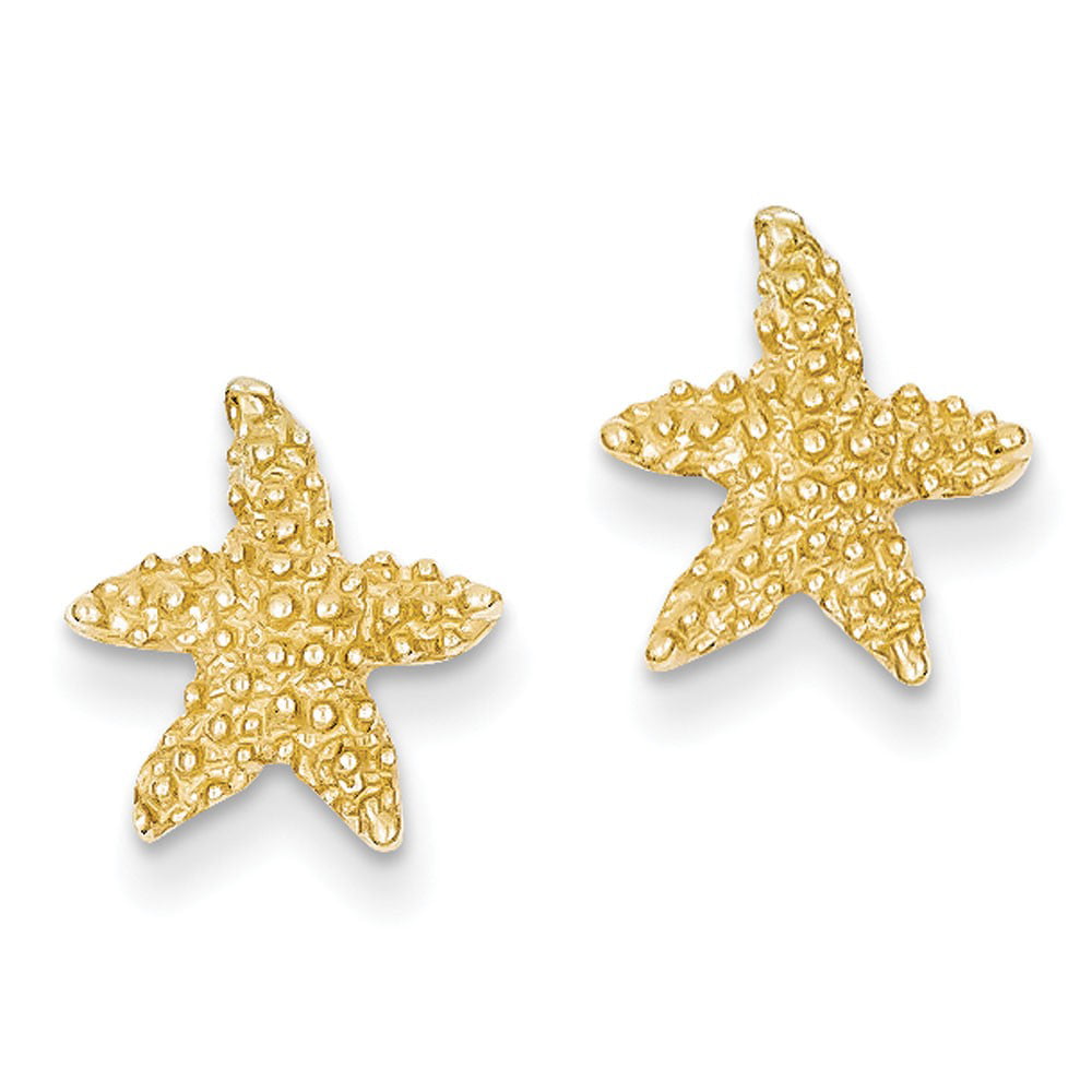 Details about   14k 14kt Yellow Gold Polished Starfish Post Earrings 12mm X 11mm