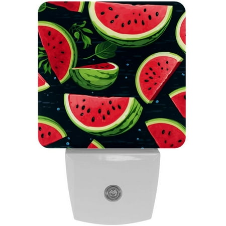 

Fruit Watermelon 2 Pack Night Lights Plug Into Wall Decorative With Auto Dusk-To-Dawn Sensor LED Night Light For Kids Adults Rooms Toilet Hallway Stairs