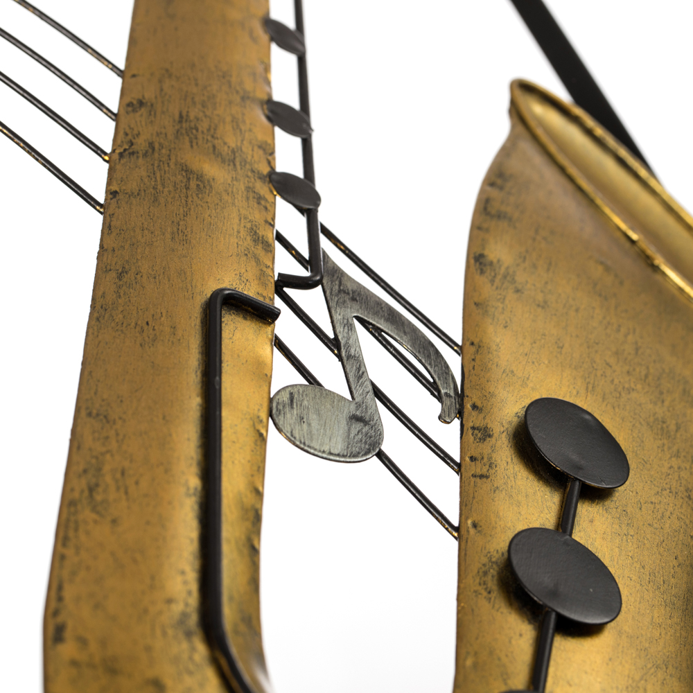 Hanging Metal Saxophone Musical Note Wall Art Decor Sculpture for Home Bar  Instrument