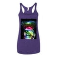 thumbnail image 2 of Trippy Neon Space Astronaut Lunar Cat | Womens Cat Lover Premium Tri-Blend Racerback Tank Top, Purple Rush, Small, 2 of 4