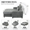 thumbnail image 4 of Harper & Bright Designs Velvet Convertible Sleeper Sofa Bed with Adjustable Backrest, Pull-Out Bed with USB Charging Ports, Loveseat with Pull Out Bed for Apartments Small Spaces, Charcoal grey, 4 of 20