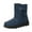 Blue, variant on Women's Wide Calf Platform Snow Boots Slip On Waterproof Mid Calf Winter Booties Fleece Lined Warm Hiking Boots Black Size 8