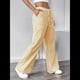 thumbnail image 5 of Pantalones de Salón A Rayas de Pierna para Mujer, Cintura Elástica y Bolsillos Amarillo XXL, 5 of 7