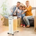 thumbnail image 3 of Costway 1500W Oil Filled Radiator Heater Electric Space Heater w/ Heat Settings White, 3 of 10