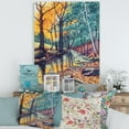 thumbnail image 1 of Designart Landscape With River In Autumn Forest Sunset Canvas Wall Art, 1 of 4