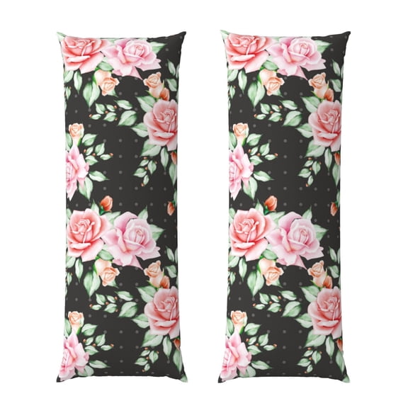 Picia Rose Flowers Body Pillow Cover - Super Soft Microfiber 20x54 Body Pillow Case - Envelope Closure, Wrinkle, Stain Resistant Body Pillow Cover,Elegant Bedding